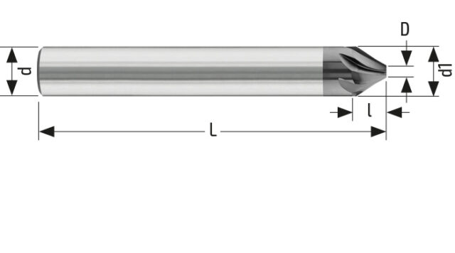 Utensile HM ALH 0365 - Vista con quotature