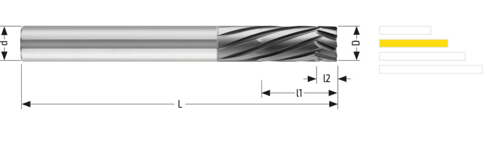Utensile HM CMP 740 - Vista con quotature