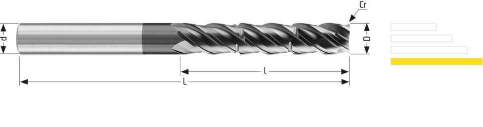 Utensile HM HPC 189 - Vista con quotature