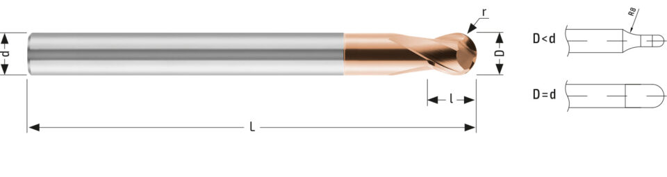 Utensile HM HRC 7726 - Vista con quotature