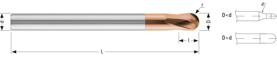 Utensile HM HRC 7729 - Vista con quotature