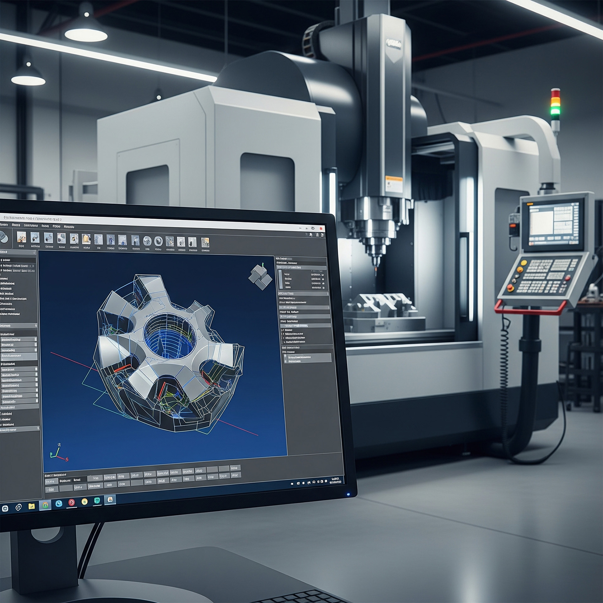 Software CAD e macchinario CNC