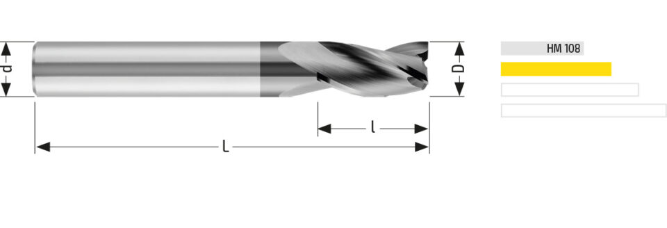 Utensile HM UNV 111 - Vista con quotature