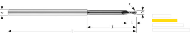 Utensile HM UNV 122 - Vista con quotature