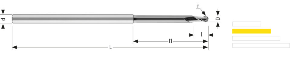 Utensile HM UNV 122 - Vista con quotature