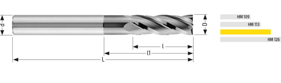 Utensile HM UNV 123 - Vista con quotature