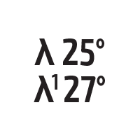 λ 25° λ¹ 27°