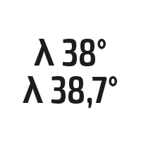 λ 38° λ 38,7°