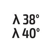 λ 38° γ 40°