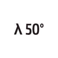 λ 50°